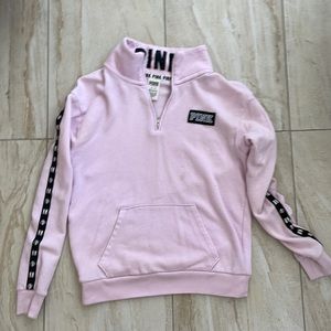 Light pink half zip pullover
